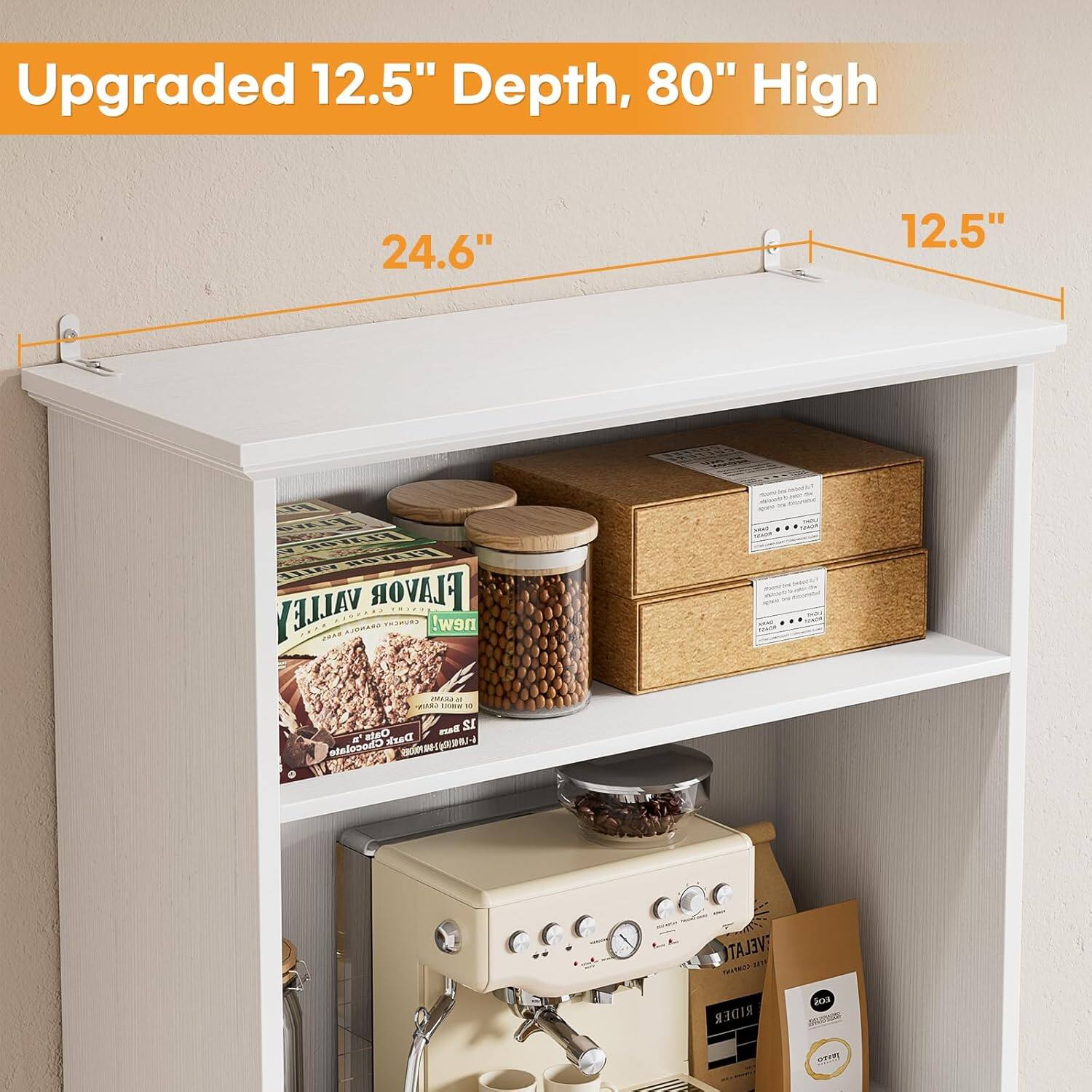 Upgraded 12.5" Depth, 80" High  
24.6"  
12.5"