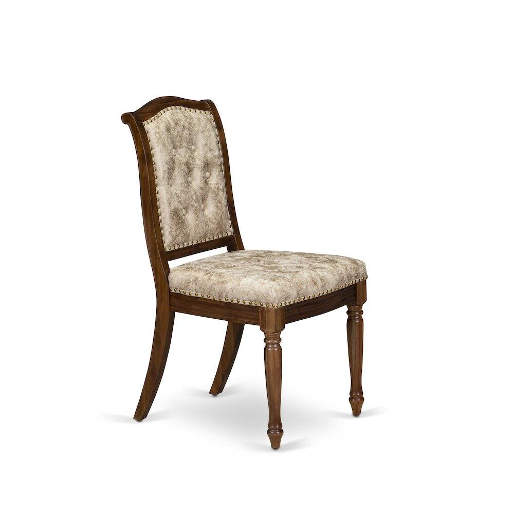 Alt View 3. East West Furniture - Upholstered Dining Chairs Set of 2 - Brown.