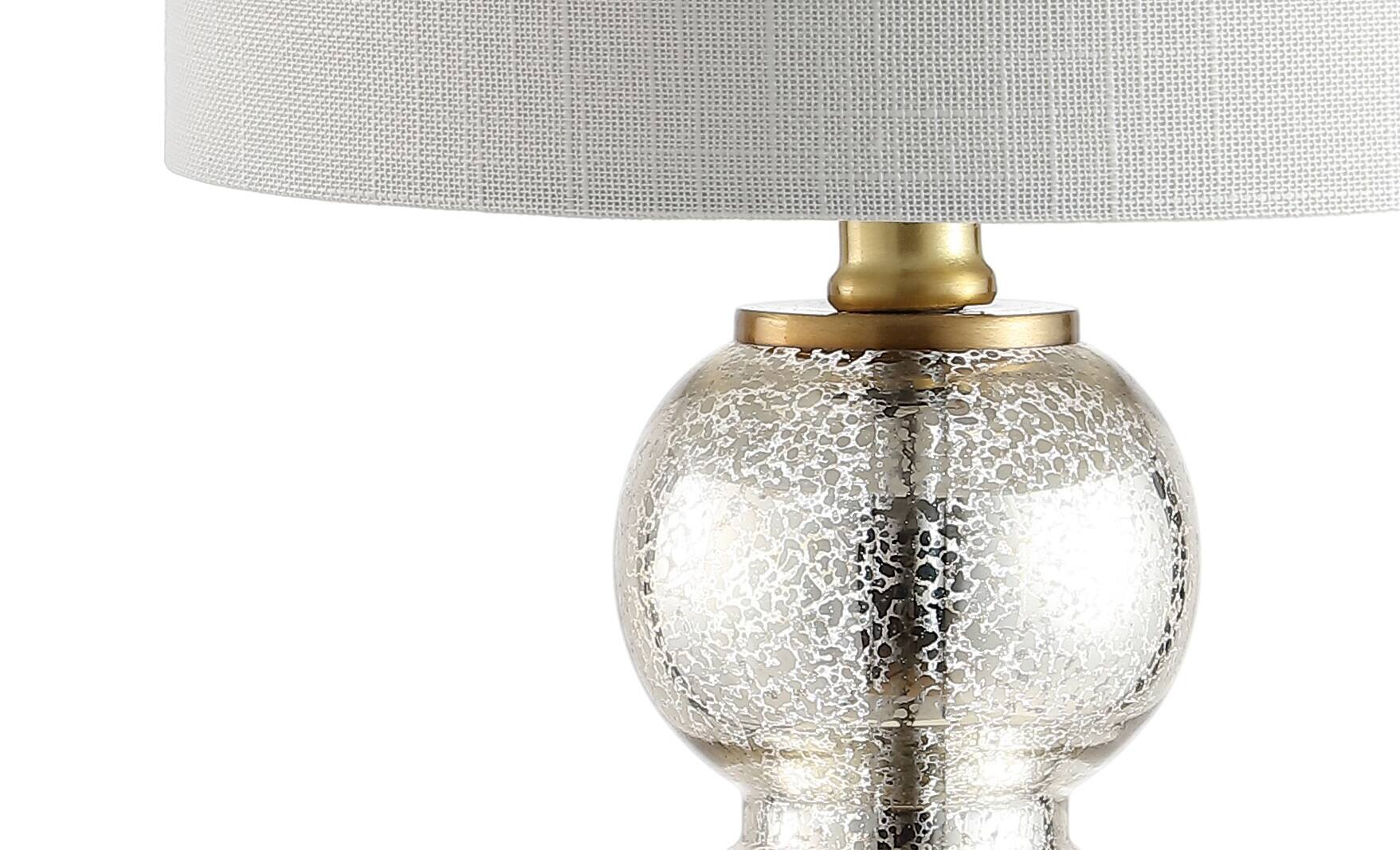 Alt View 4. Jonathan Y - February 21" Glass/Metal LED Table Lamp, Mercury Glass/Brass Gold - Mercury Glass/Brass Gold.