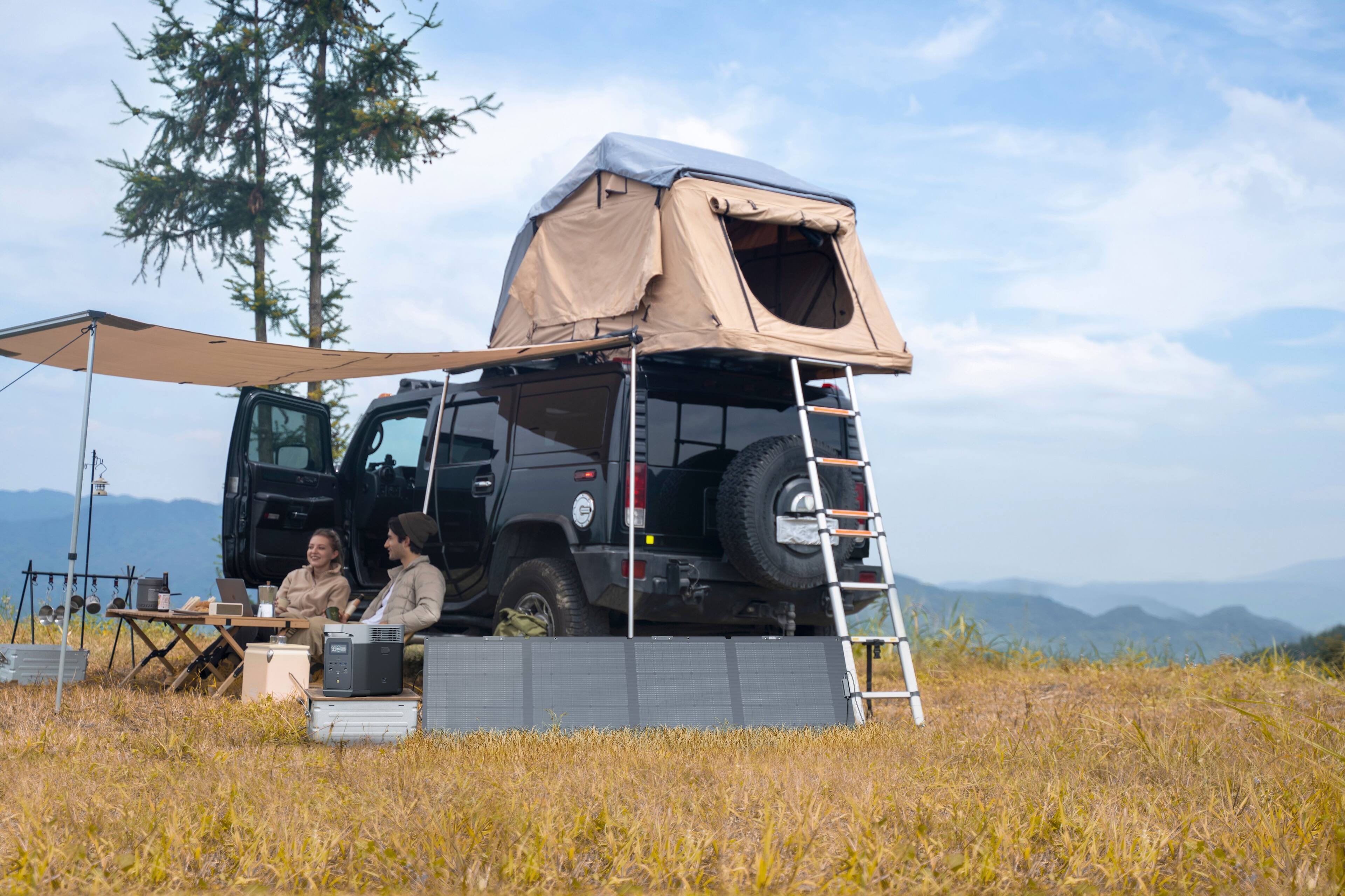 Alt View 22. EcoFlow - NextGen 220W Bifacial Portable Solar Panel - Black.