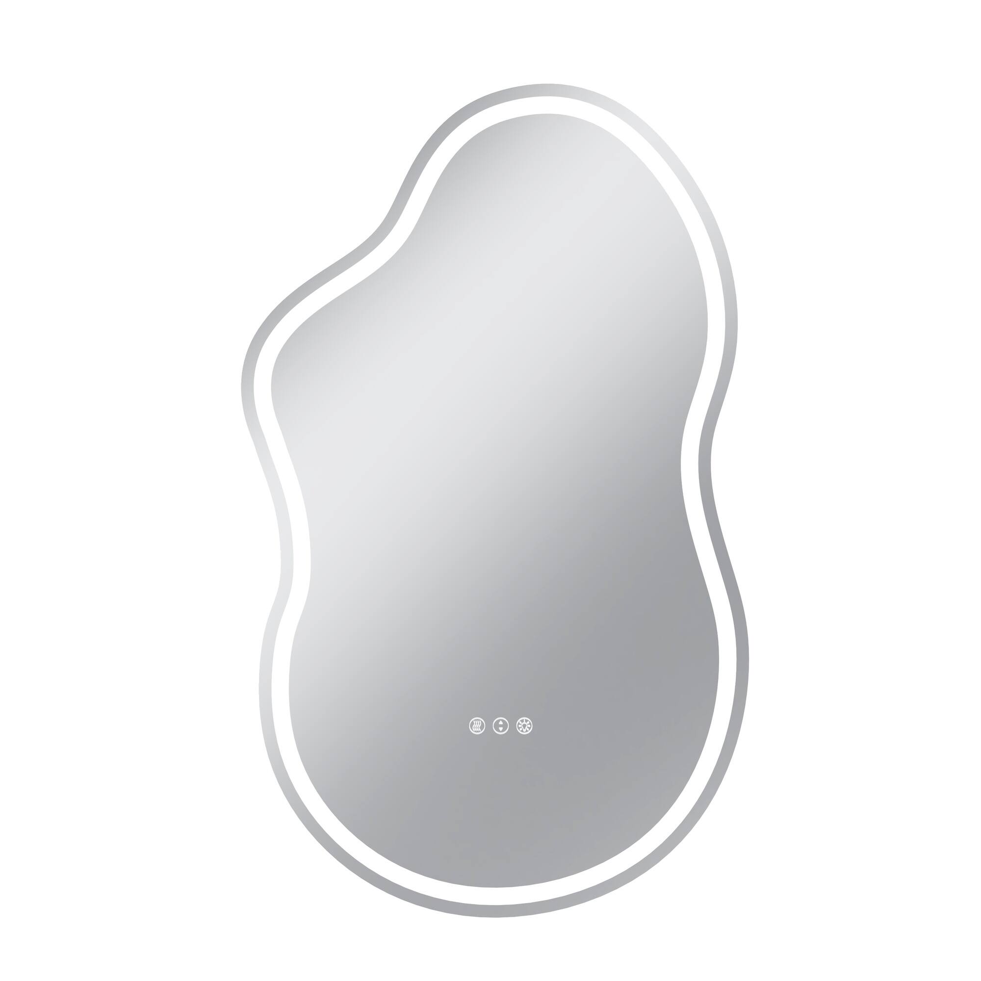 Front. Boyel Living - 24 x 40 in Cloud Shaped LED Wall Mirror with Adjustable Viewing Angle and Front Light.