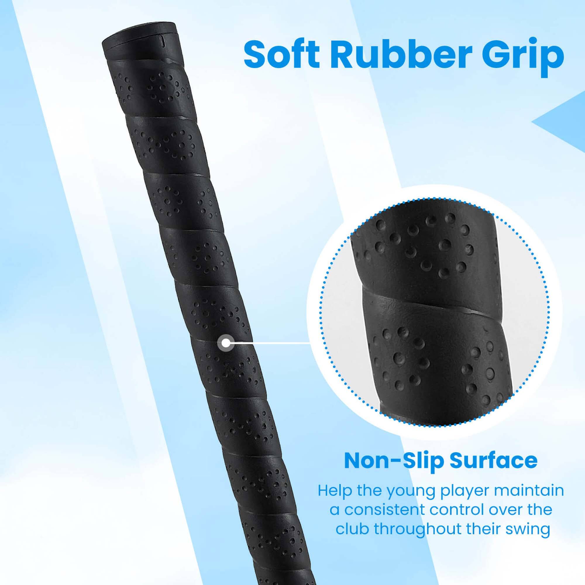 Soft Rubber Grip

Non-Slip Surface

Help the young player maintain a consistent control over the club throughout their swing