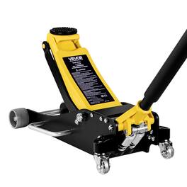 VEVOR - Low Profile Floor Jack,2.5 Ton (5500 lbs) Capacity, Aluminum & Steel Racing Floor Jack with Dual Pistons Quick Lift Pump - Black;Yellow