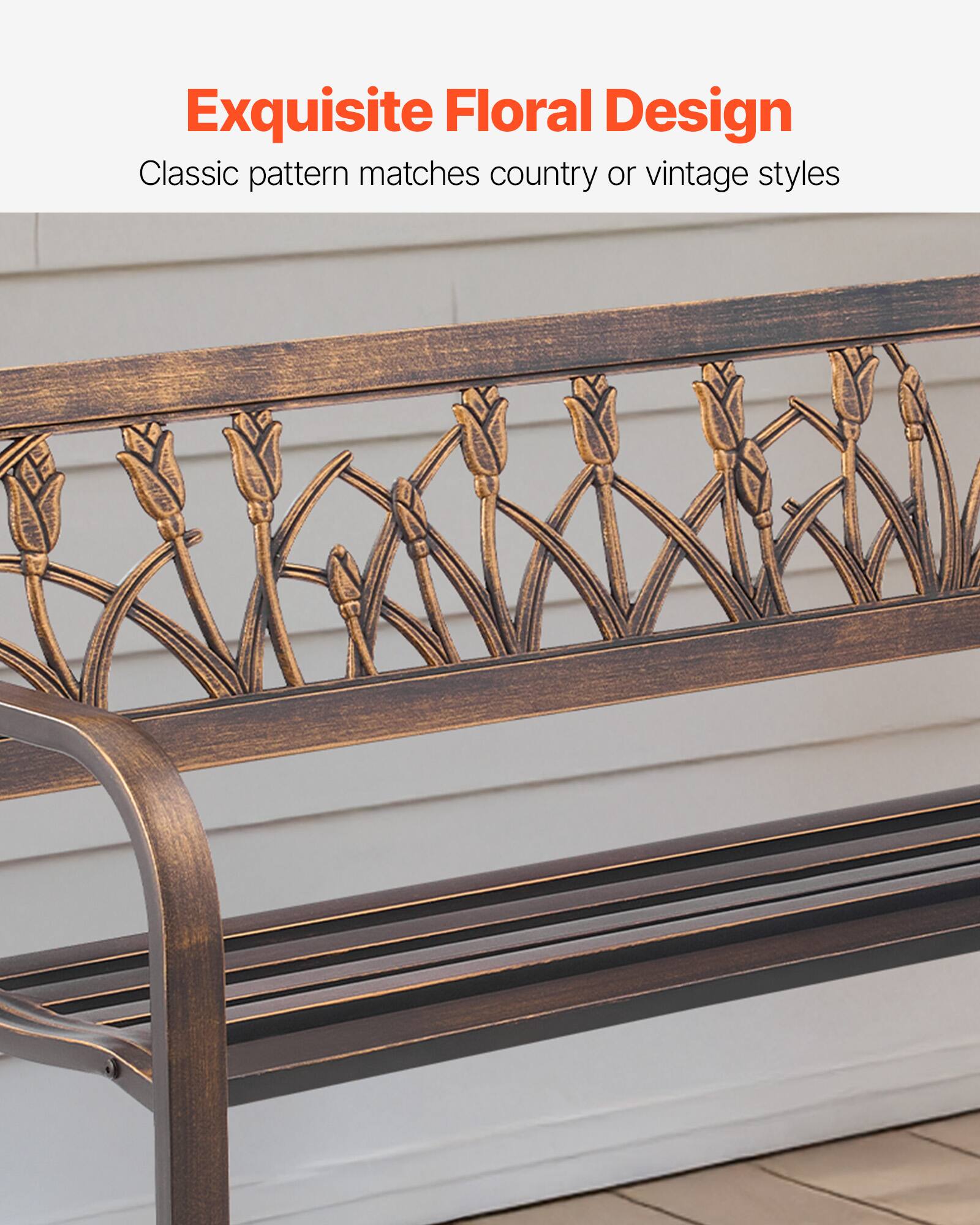 Exquisite Floral Design  
Classic pattern matches country or vintage styles