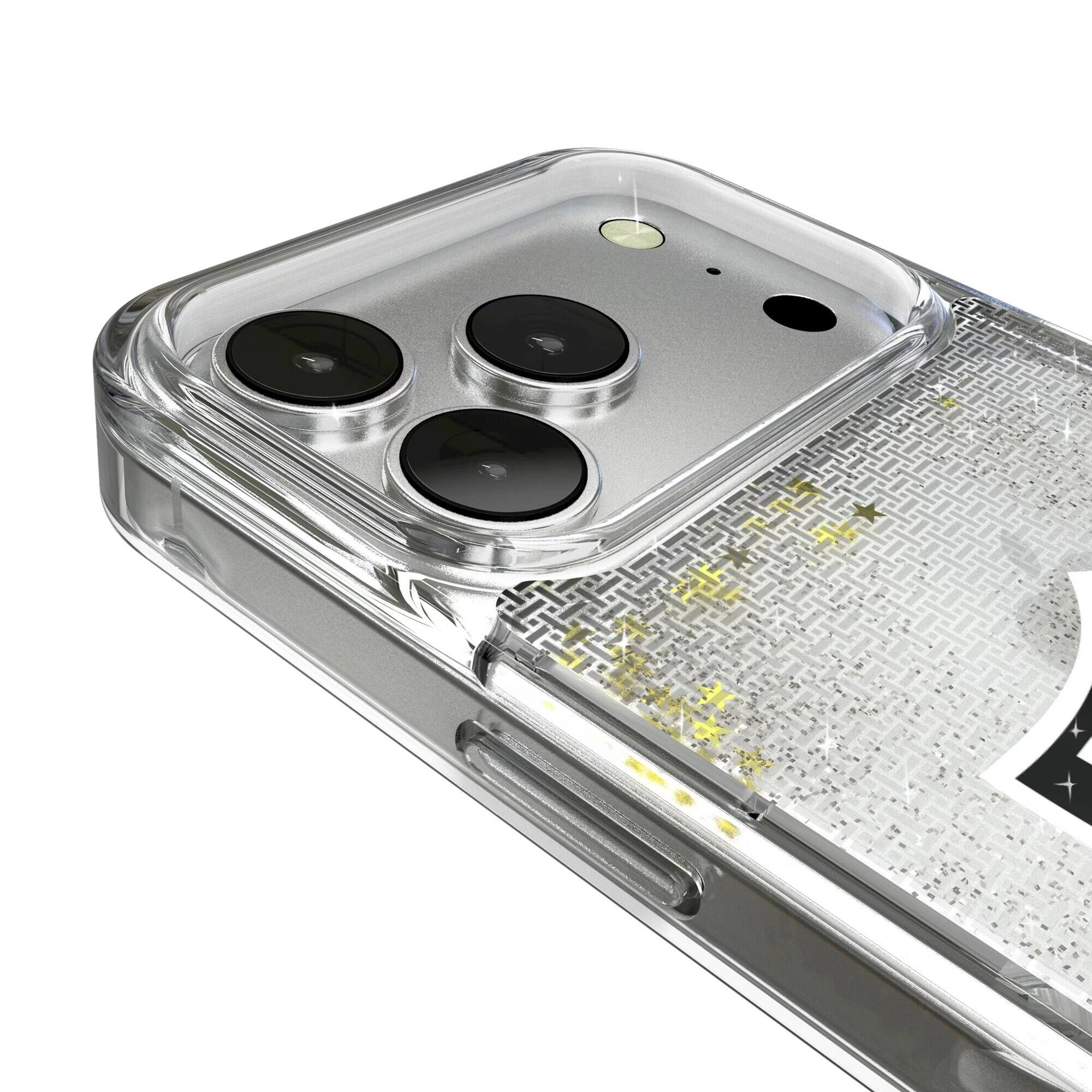 Alt View 2. Keyscaper - Las Vegas Raiders Linen Logo iPhone Glitter Case - 15 - Multicolor.