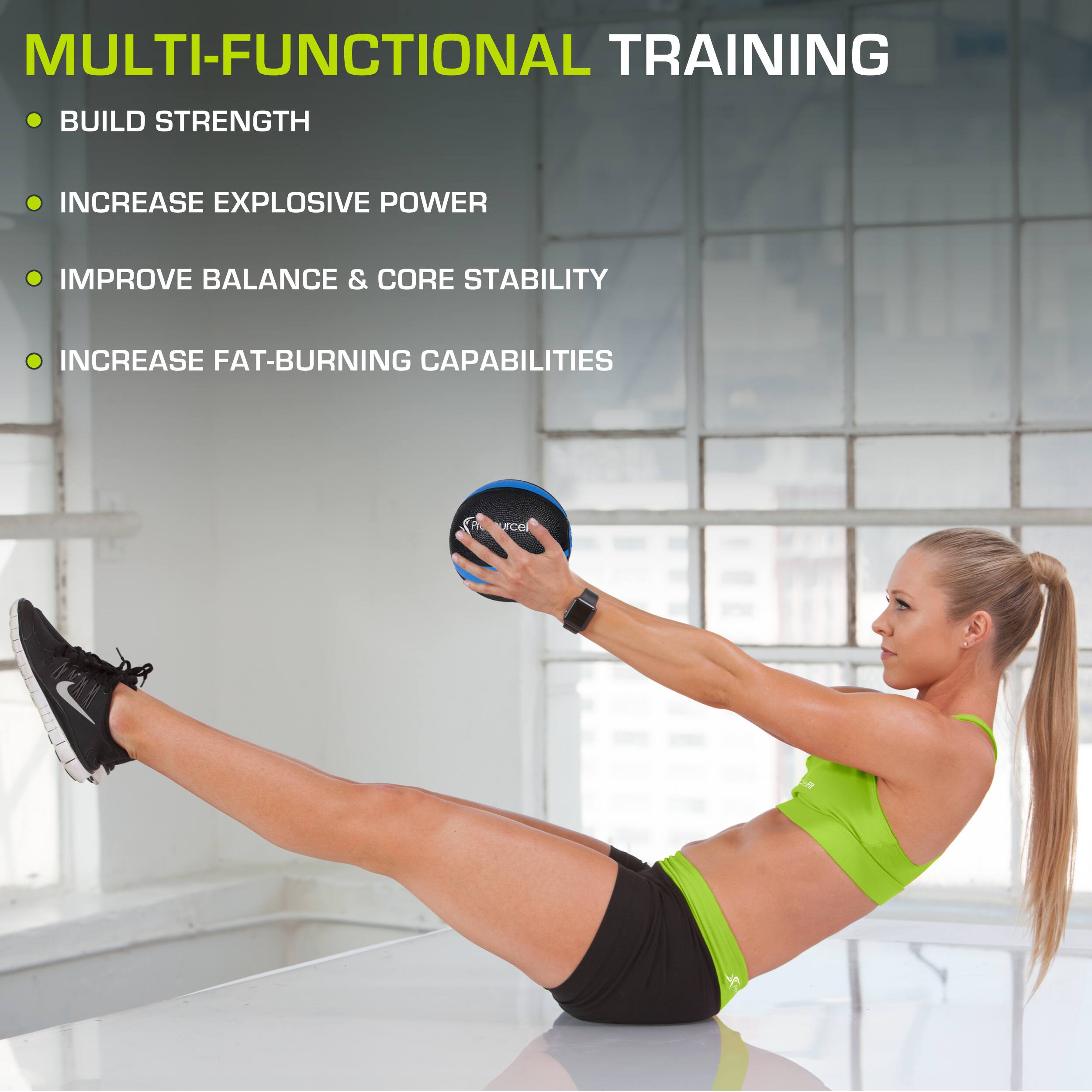MULTI-FUNCTIONAL TRAINING

BUILD STRENGTH
INCREASE EXPLOSIVE POWER
IMPROVE BALANCE & CORE STABILITY
INCREASE FAT-BURNING CAPABILITIES