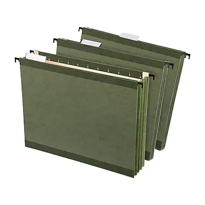 Front. Pendaflex - SureHook Premium Reinforced Hanging File Folder, 5-Tab, Letter, 4/Pack - Green.
