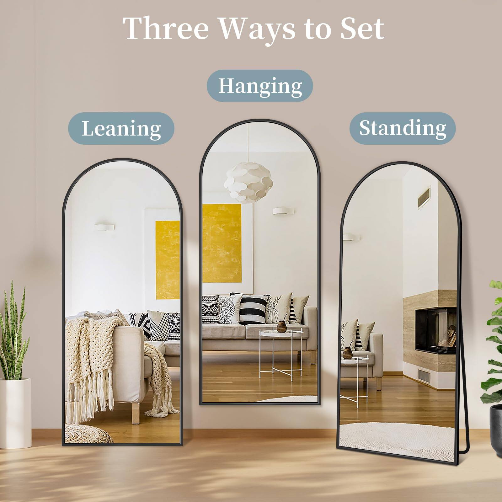 Three Ways to Set

Leaning  
Hanging  
Standing