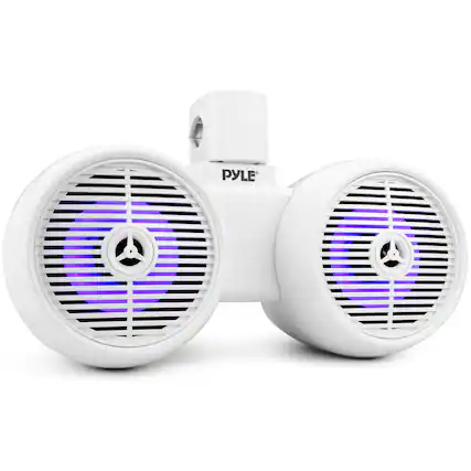 Front. Pyle - Pyle 6.5" Marine Bluetooth Speakers – Wireless Streaming, LED Lights, Waterproof, 200W Max for Boats.