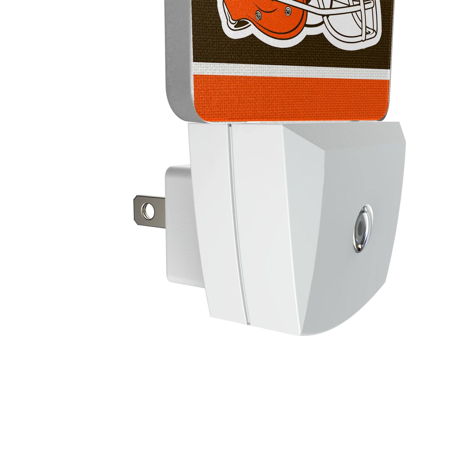 Alt View 2. Keyscaper - Cleveland Browns Stripe Design Nightlight 2-Pack - Multicolor.