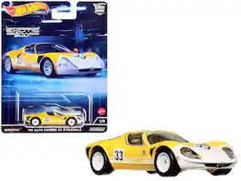1969 Alfa Romeo 33 Stradale #33 Yellow and White "Exotic Envy" Series Diecast Model Car by Hot Wheels