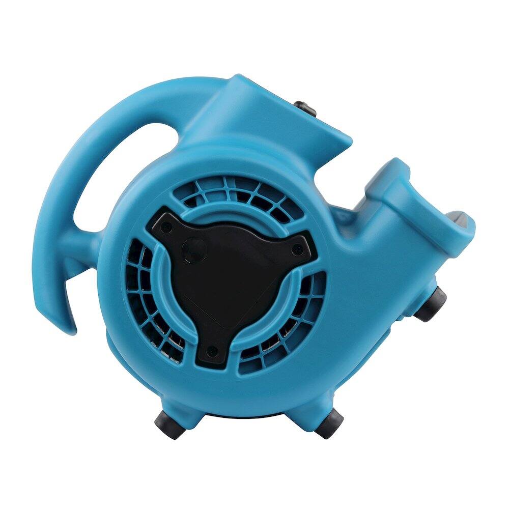 Angle. XPOWER - Multi-Purpose Mini Mighty Air Mover, Utility Fan, Dryer, Blower - Blue.