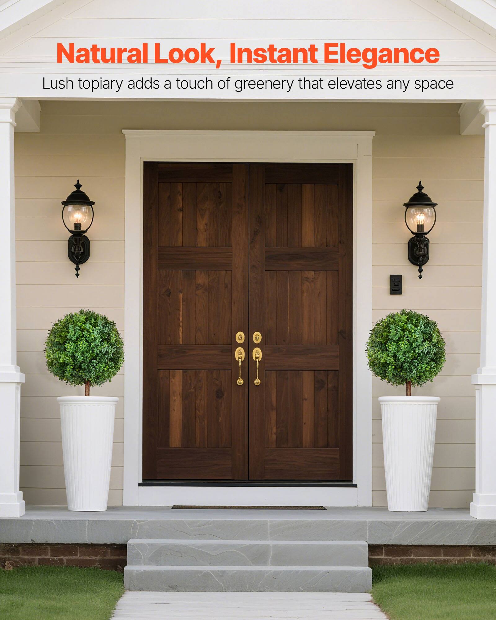 Natural Look, Instant Elegance  
Lush topiary adds a touch of greenery that elevates any space