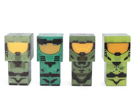 Front. Ukonic - HALO Green Master Chief Evolved Mini Figural Mood Lights | Set of 4 - Green.
