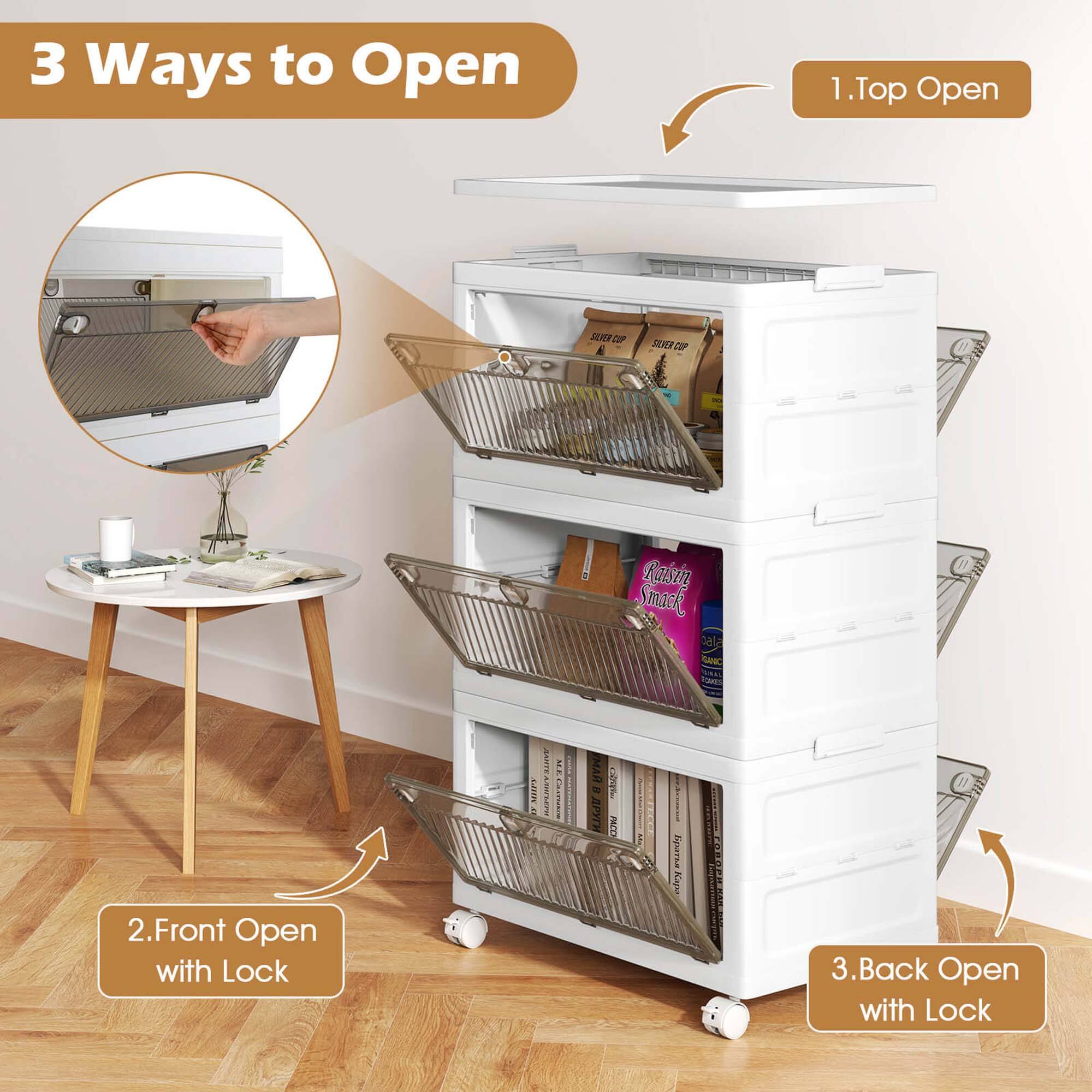 3 Ways to Open
1. Top Open
2. Front Open with Lock
3. Back Open with Lock