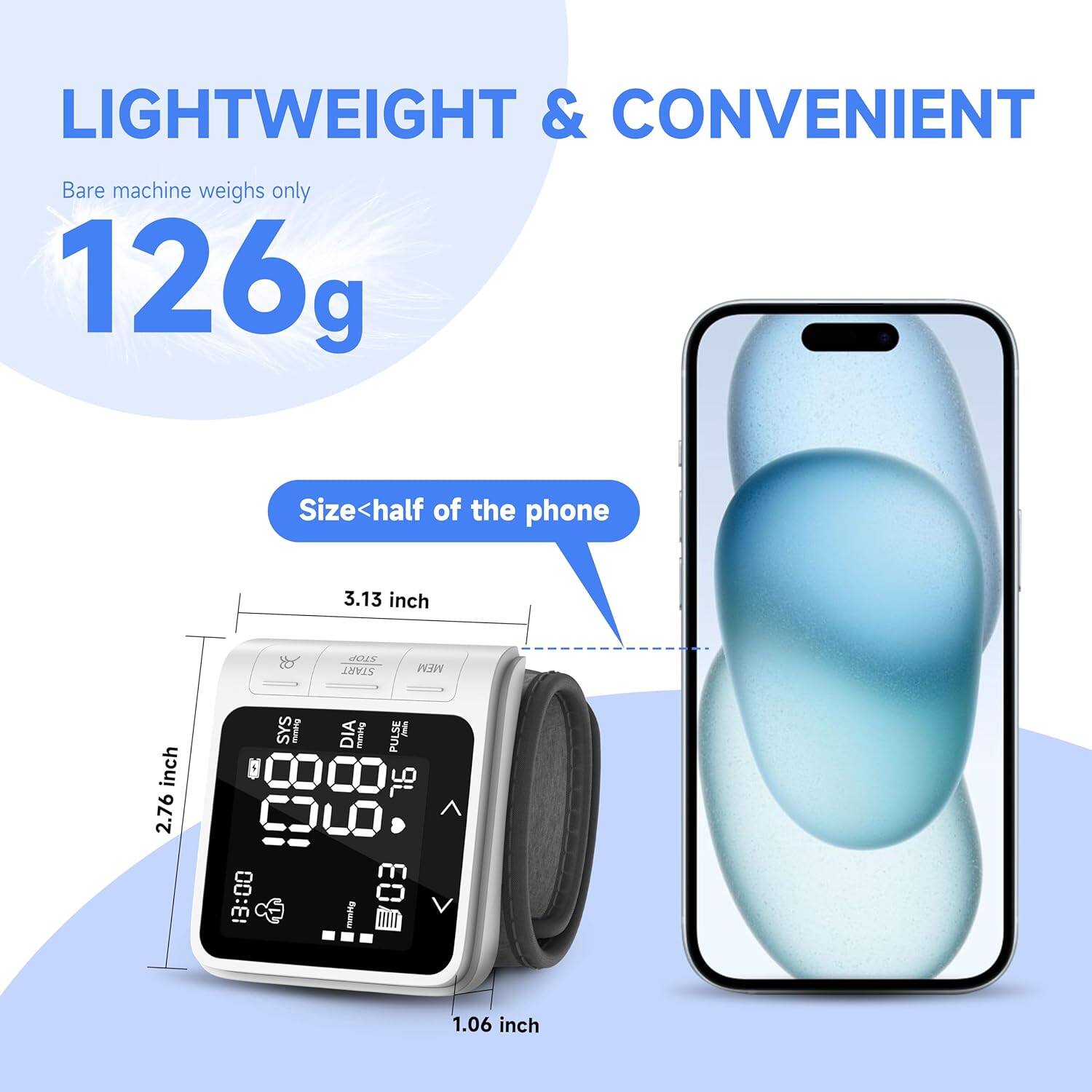 LIGHTWEIGHT & CONVENIENT  
Bare machine weighs only 126g  
Size < half of the phone  
3.13 inch  
2.76 inch  
1.06 inch