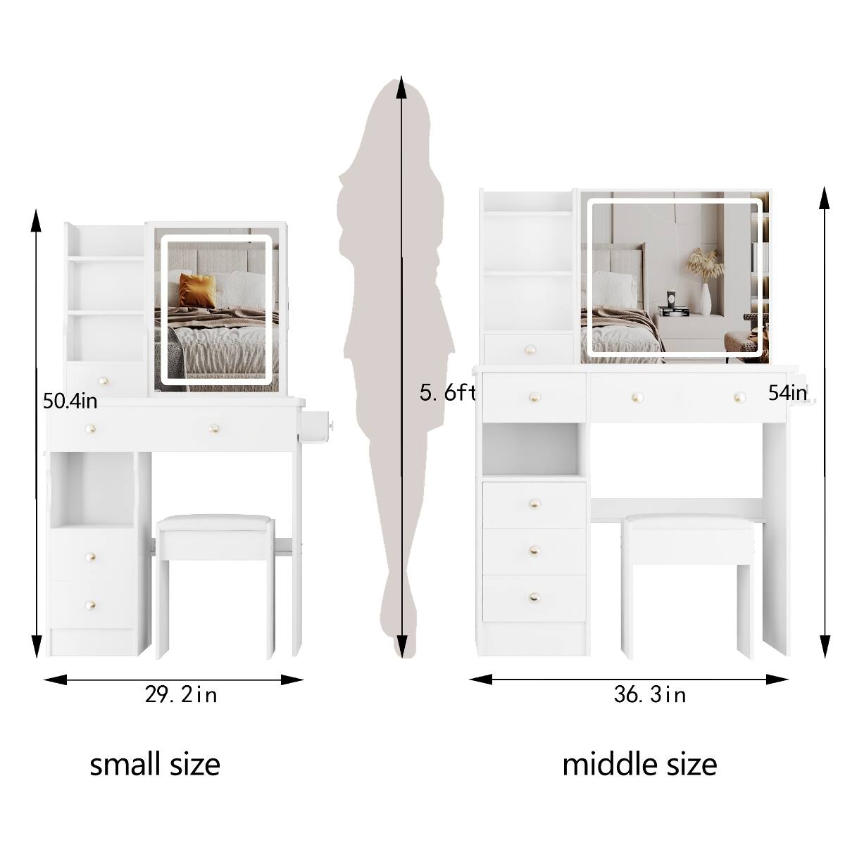 50.4in  
5.6ft  
54in  
29.2in  
36.3in  
small size  
middle size