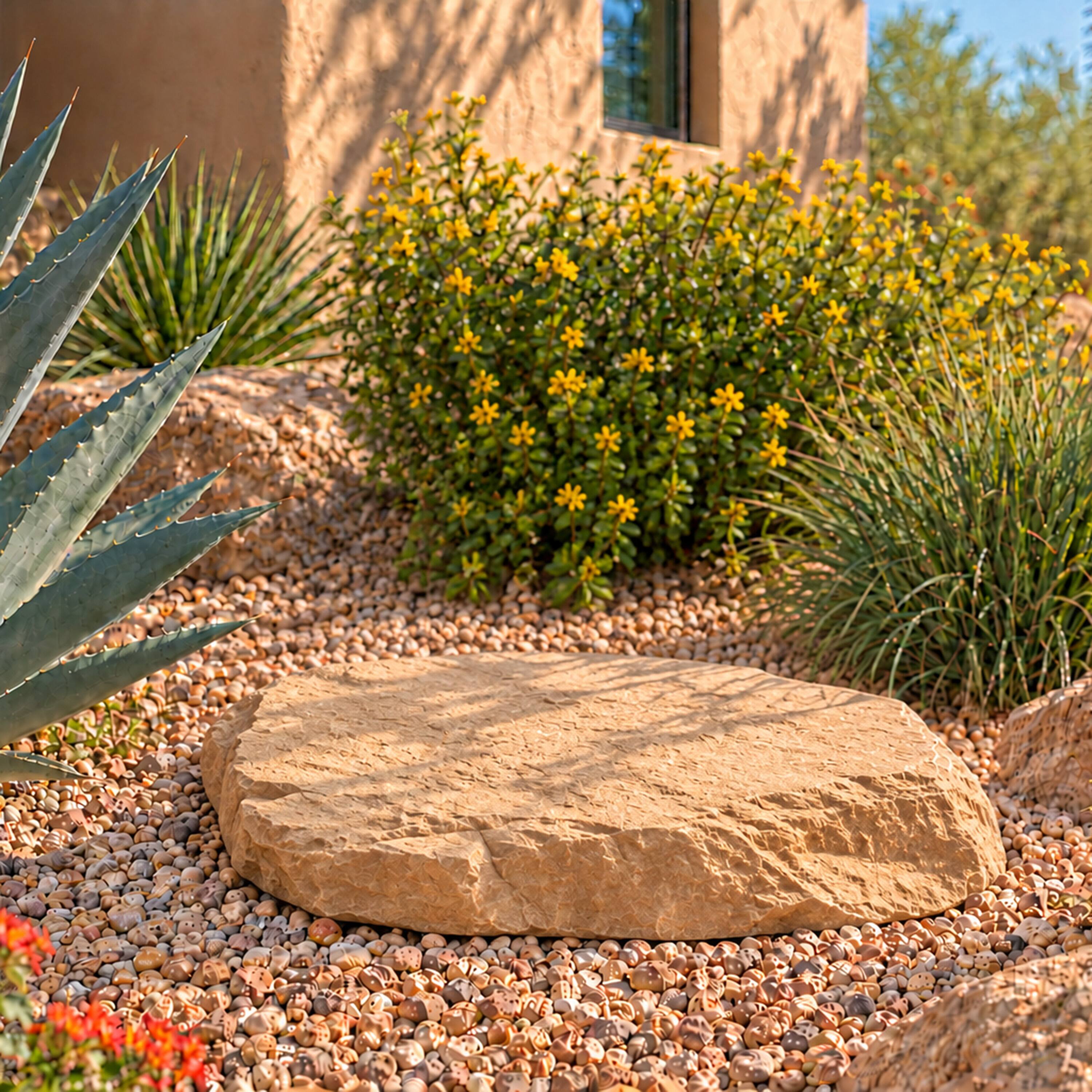 Alt View 10. Sunnydaze - Set of 2 Flat Artificial Landscape Rocks with Stakes - Sand.