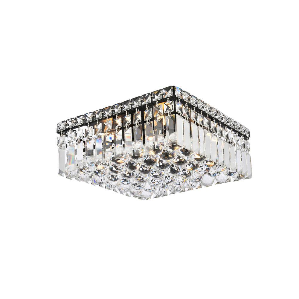Alt View 5. Elegant Lighting - Maxime 12 inch black flush mount - Black And Clear.