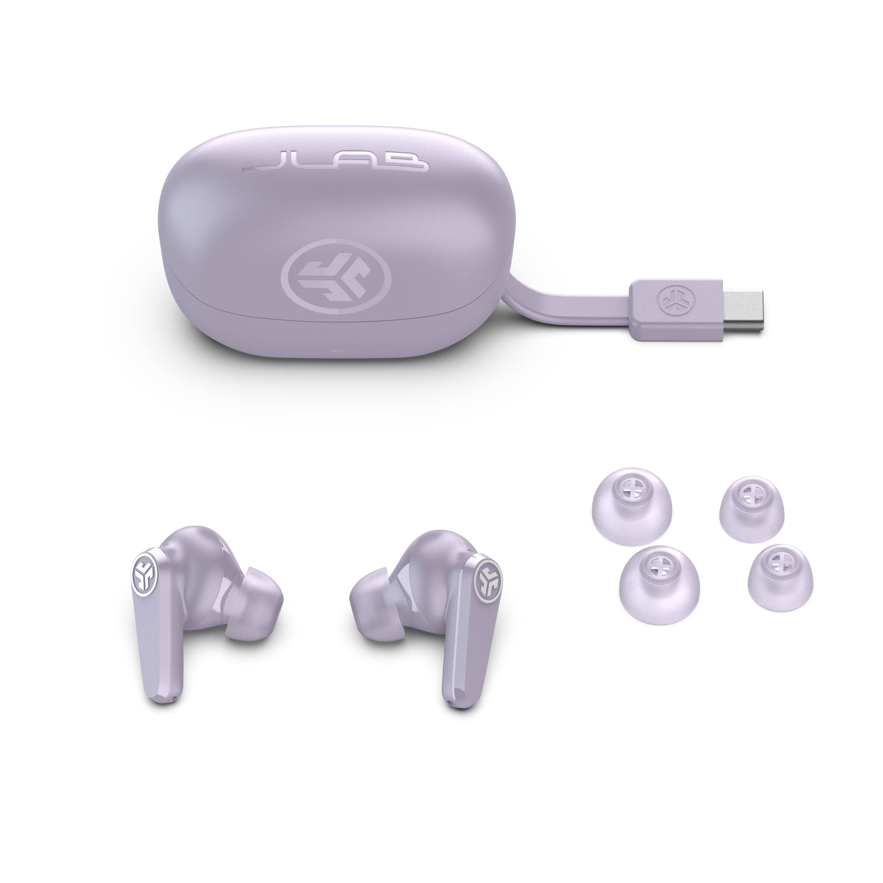 Left. JLab - Go Pods ANC True Wireless Earbuds - Lilac.