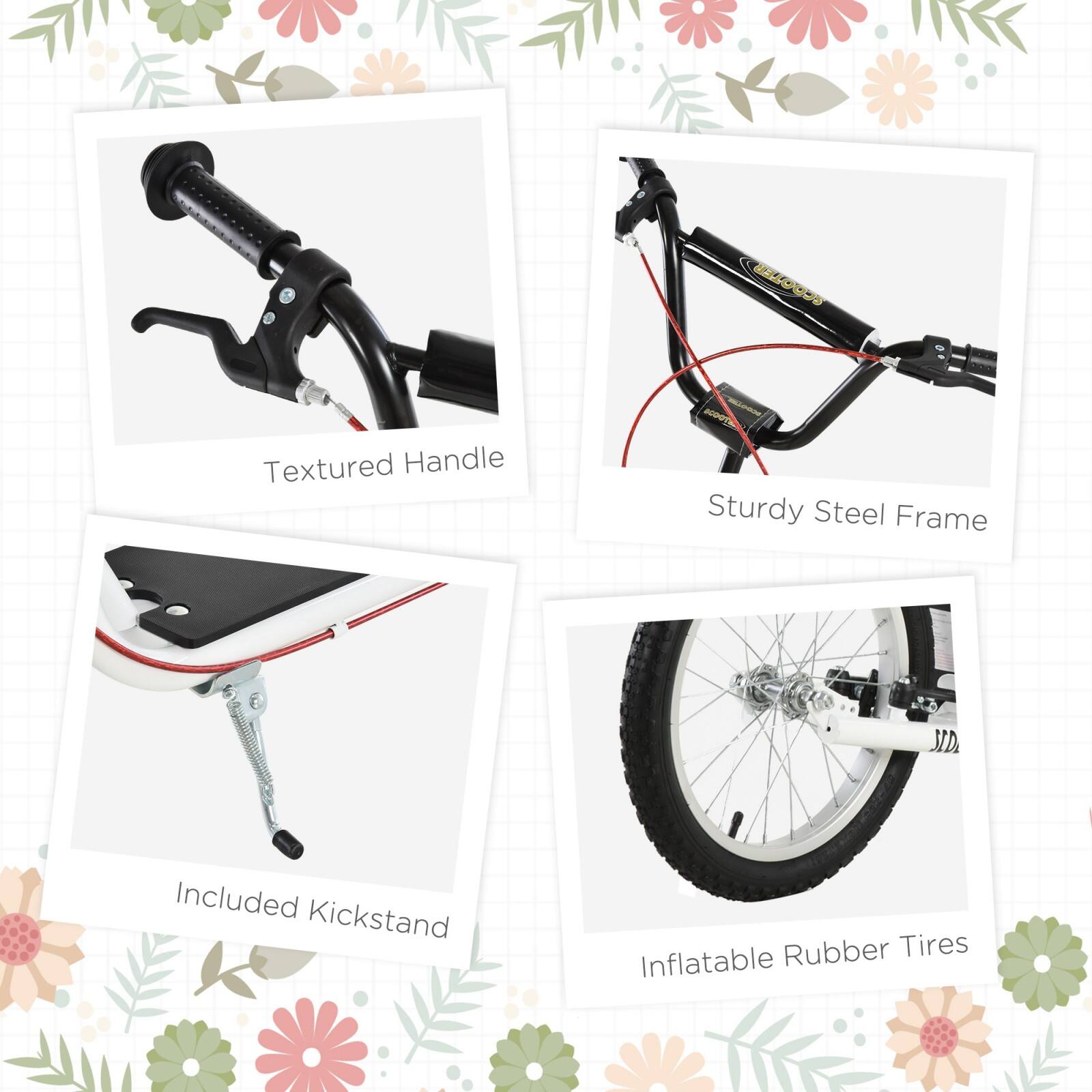 - Textured Handle
- Sturdy Steel Frame
- Included Kickstand
- Inflatable Rubber Tires