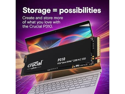 Crucial P310 M.2 2280 500GB PCIe 4.0 x4 NVMe SSD up to 6600 MBps Crucial P310 M.2 2280 500GB PCIe 4.0 x4 NVMe SSD up to 6600 MBps