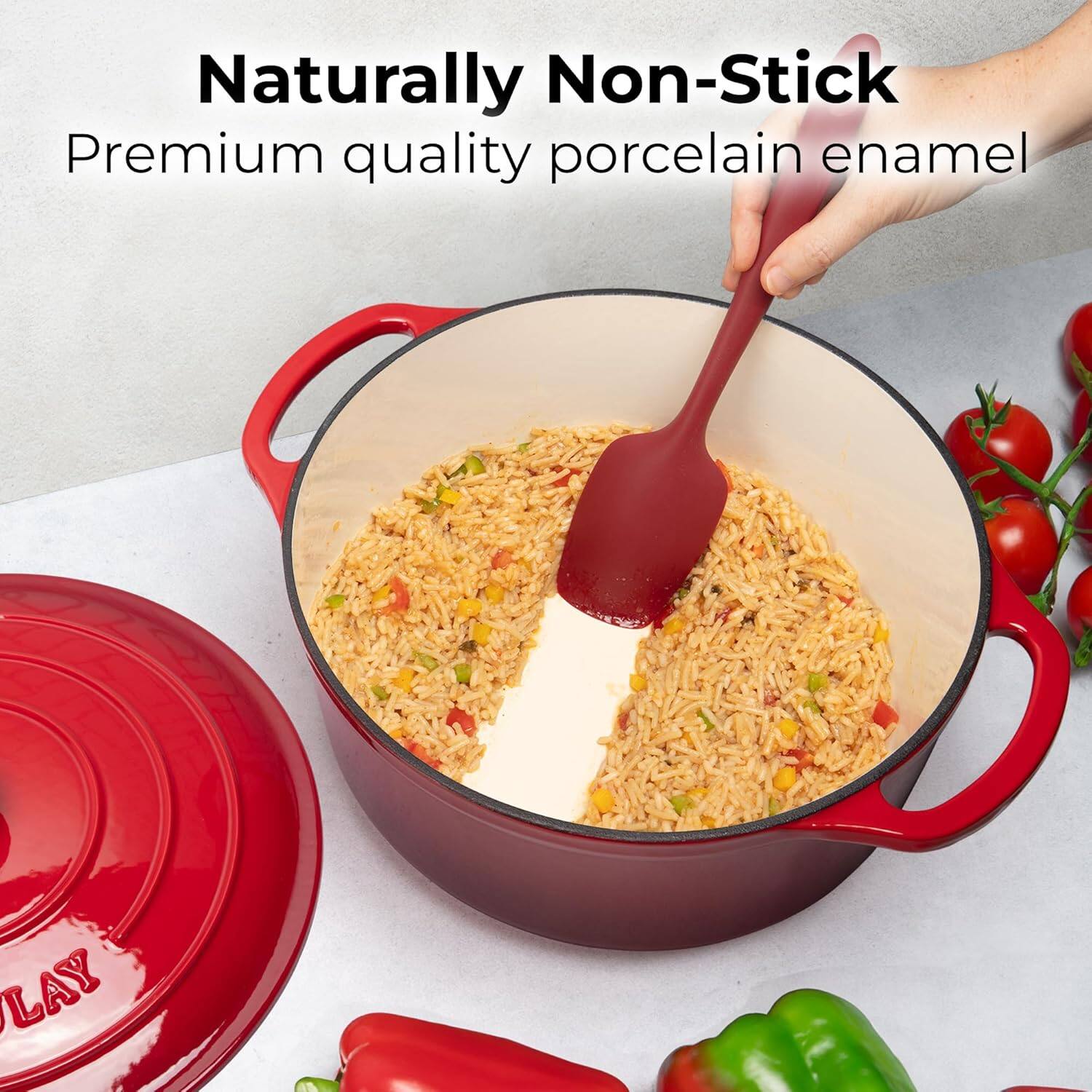 Naturally Non-Stick  
Premium quality porcelain enamel