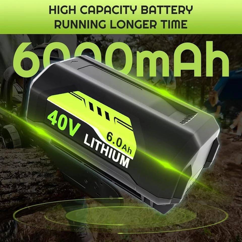 HIGH CAPACITY BATTERY RUNNING LONGER TIME  
6000mAh  
40V LITHIUM  
6.0Ah