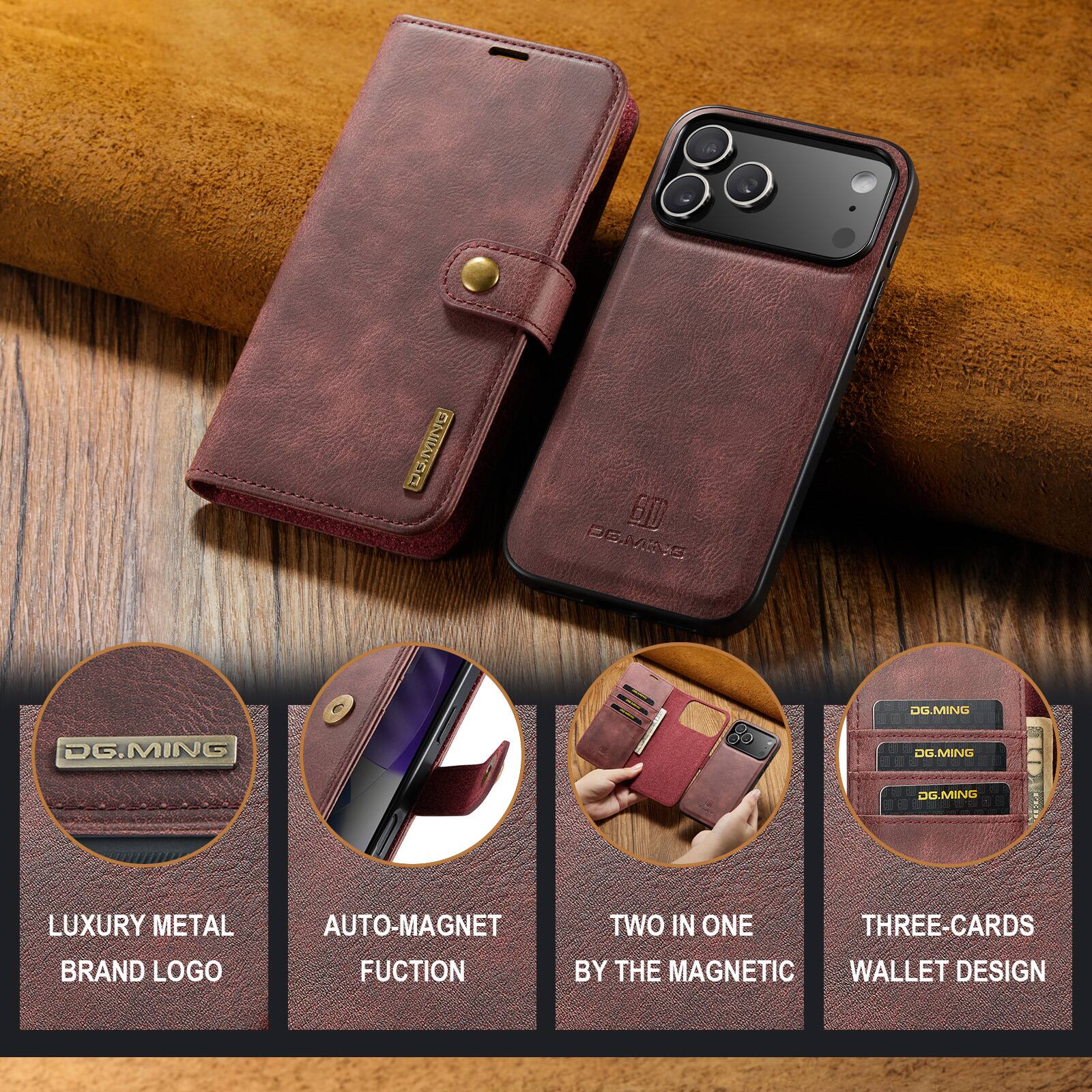 DG.MING  
LUXURY METAL BRAND LOGO  
AUTO-MAGNET FUNCTION  
TWO IN ONE  
THREE-CARDS BY THE MAGNETIC WALLET DESIGN