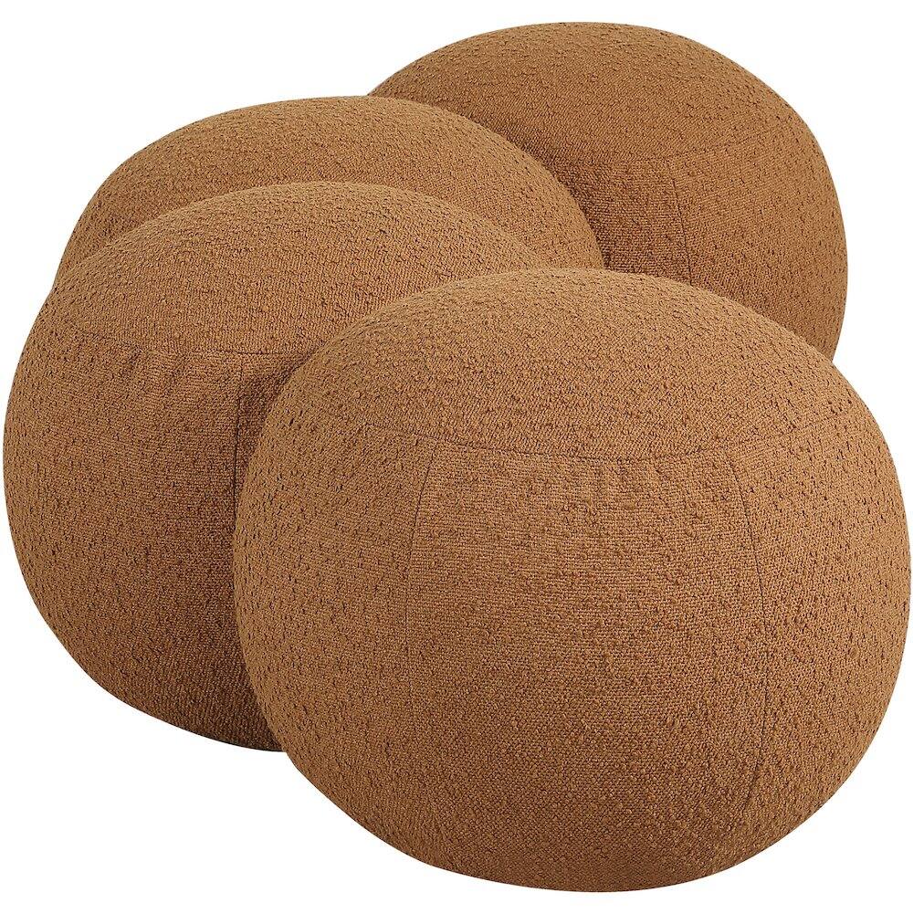 Alt View 4. Meridian Furniture - Apollo Saddle Boucle Fabric Bench - Brown.