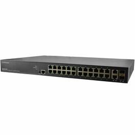 Lantronix - Managed Gigabit Ethernet PoE++ Switch 24 10/100/1000Base-T Ports + 2 100/1000Base-X SFP/RJ-45 Combo Ports - Managed - Unknown