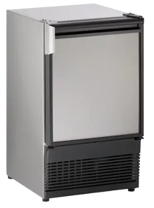Angle. U-Line - 15" 25-Lb. Freestanding Icemaker - Stainless Steel.