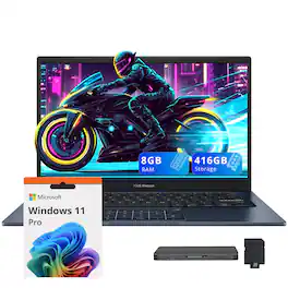 ASUS - Vivobook 14 14" FHD Laptop,Intel Core i3 1315U,8GB RAM,256GB SSD+160GB Dock Set,Intel UHD Graphics,Win 11 Pro - Blue