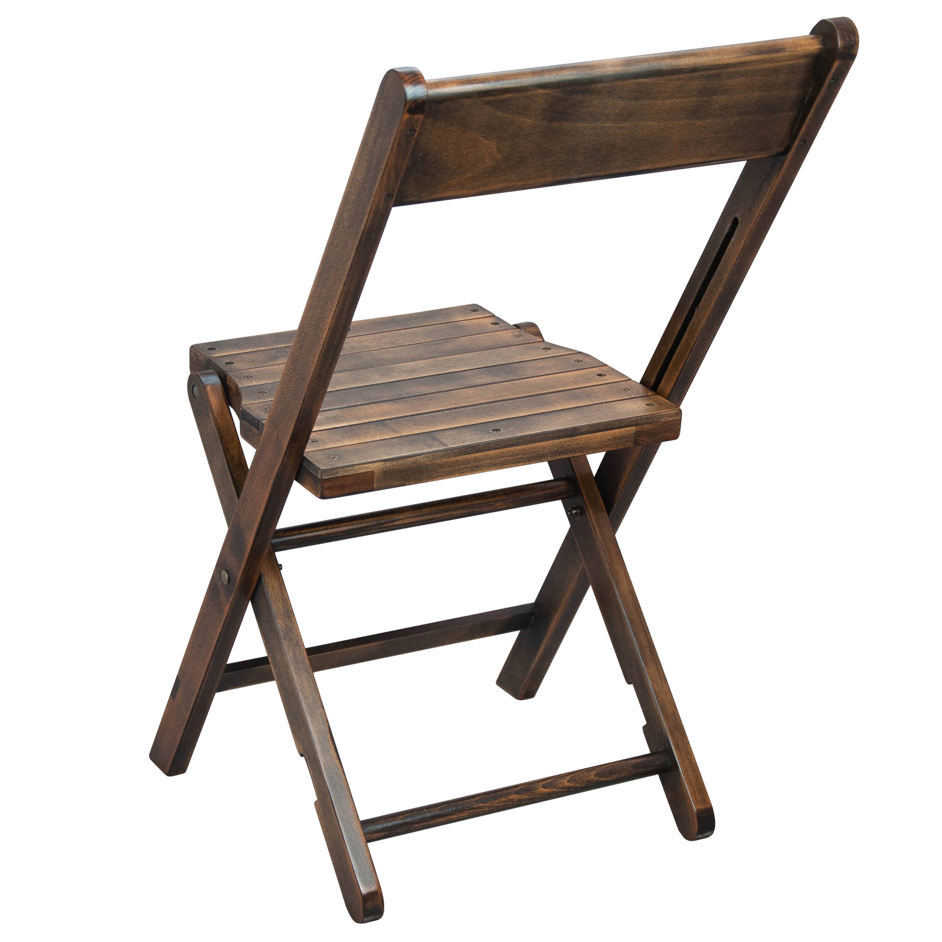 Alt View 6. Emma + Oliver - Slatted Wood Folding Wedding Chair - Event Chair, Set of 4 - Antique Black.
