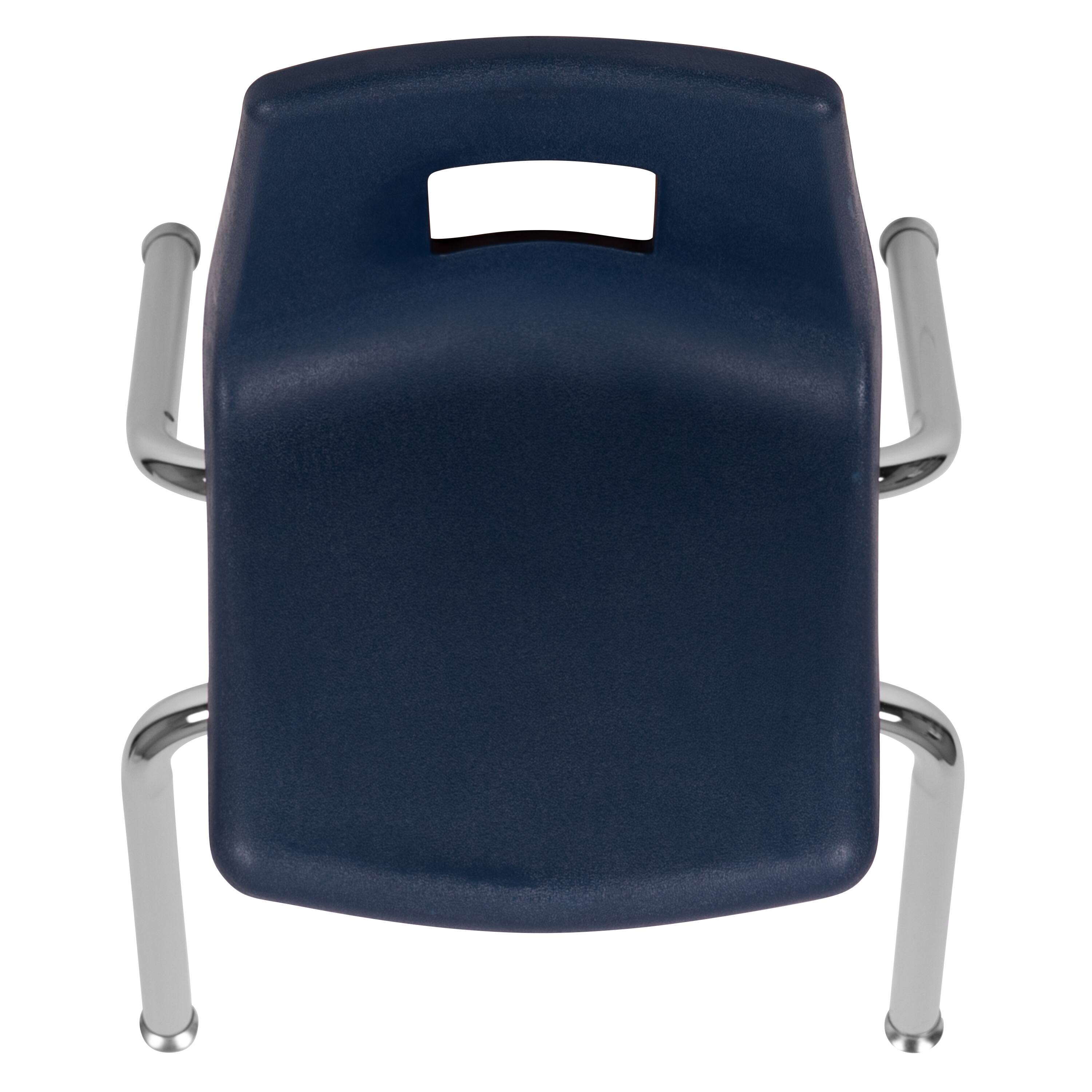 Alt View 7. Emma + Oliver - Student Stack School Chair - 14-inch - Navy.