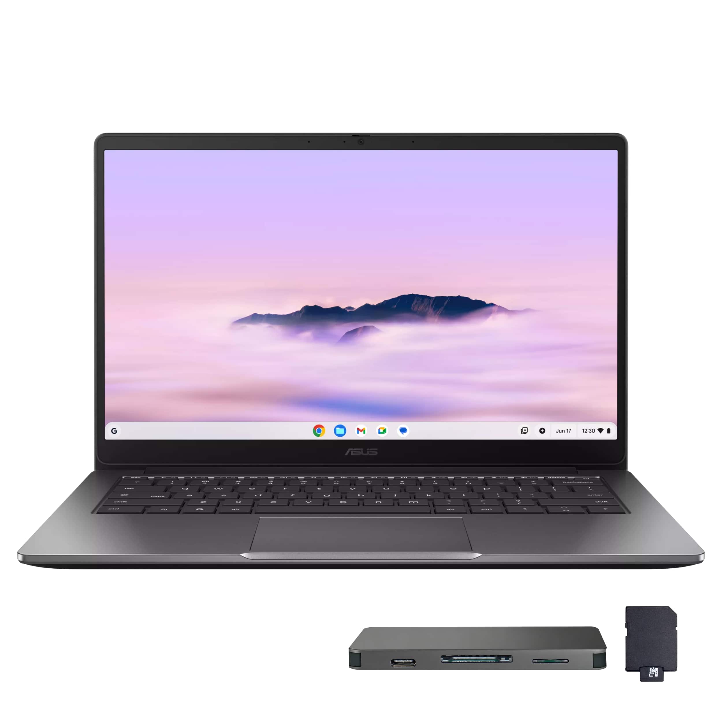 ASUS - Chromebook Plus CX 14" FHD Touchscreen Laptop,Intel Core 3-N355,8GB RAM,256GB+160GB Docking Set,Chrome OS - Black