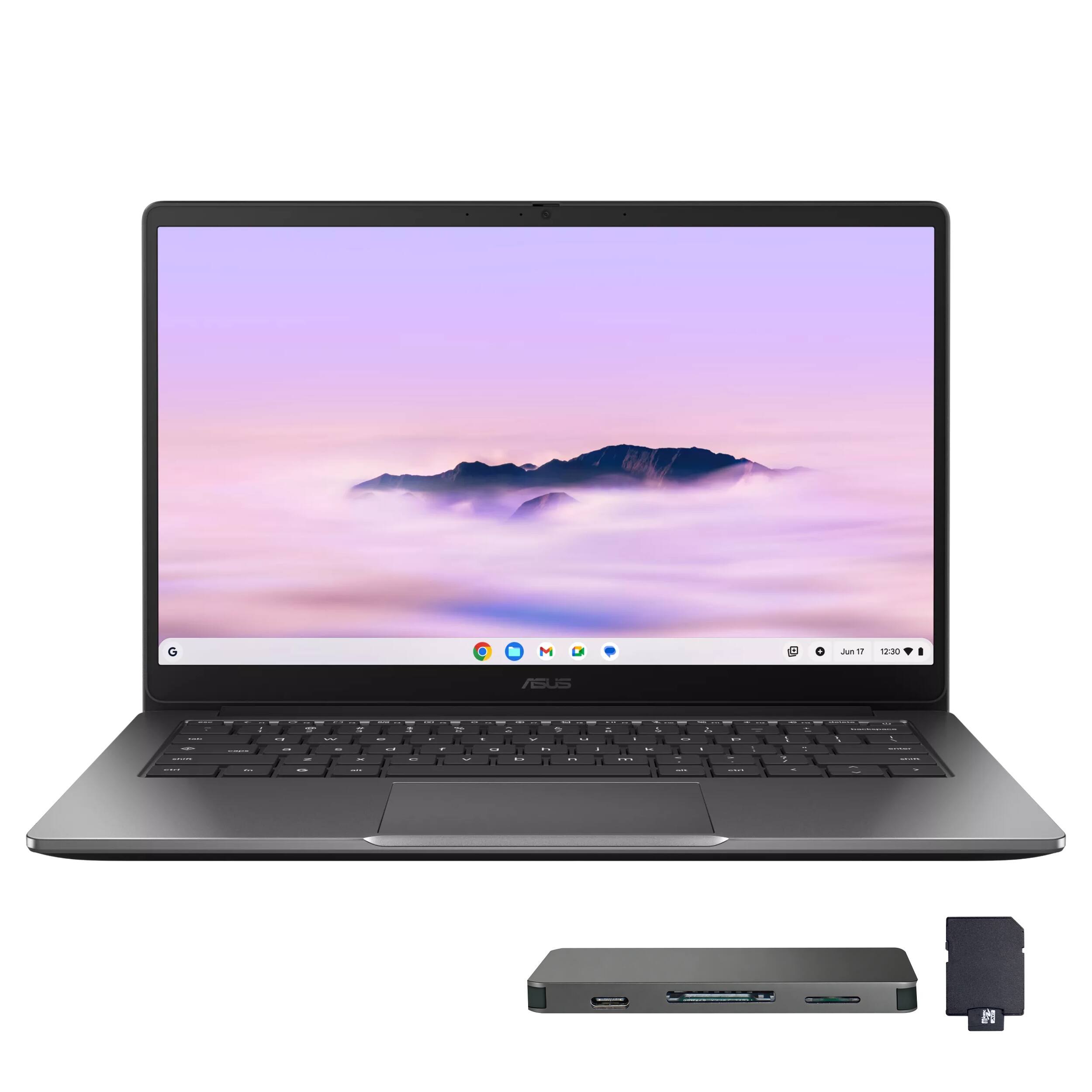 ASUS - Chromebook Plus CX 14" FHD Touchscreen Laptop,Intel Core 3-N355,8GB RAM,256GB+160GB Docking Set,Chrome OS - Black