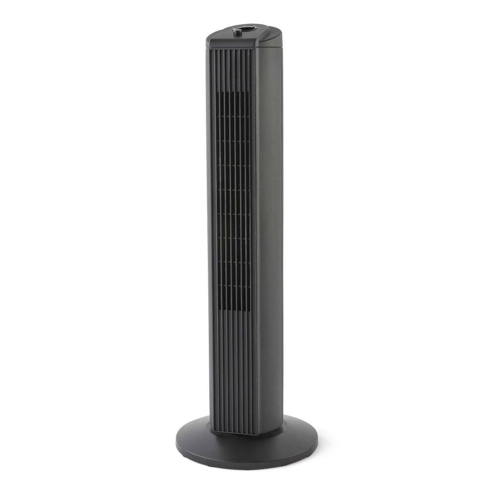 Front. Loheer - Loheer 28 Inch Tower Fan 3 Speed Black Oscillating Floor Cooling For Bedroom.