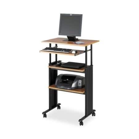 Hivvago - Adjustable Height Stand Up Office Desk in Medium Oak - Brown