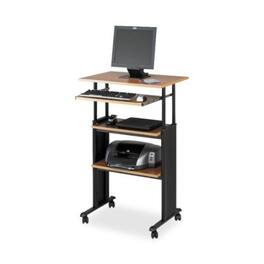 Hivvago - Adjustable Height Stand Up Office Desk in Medium Oak - Brown