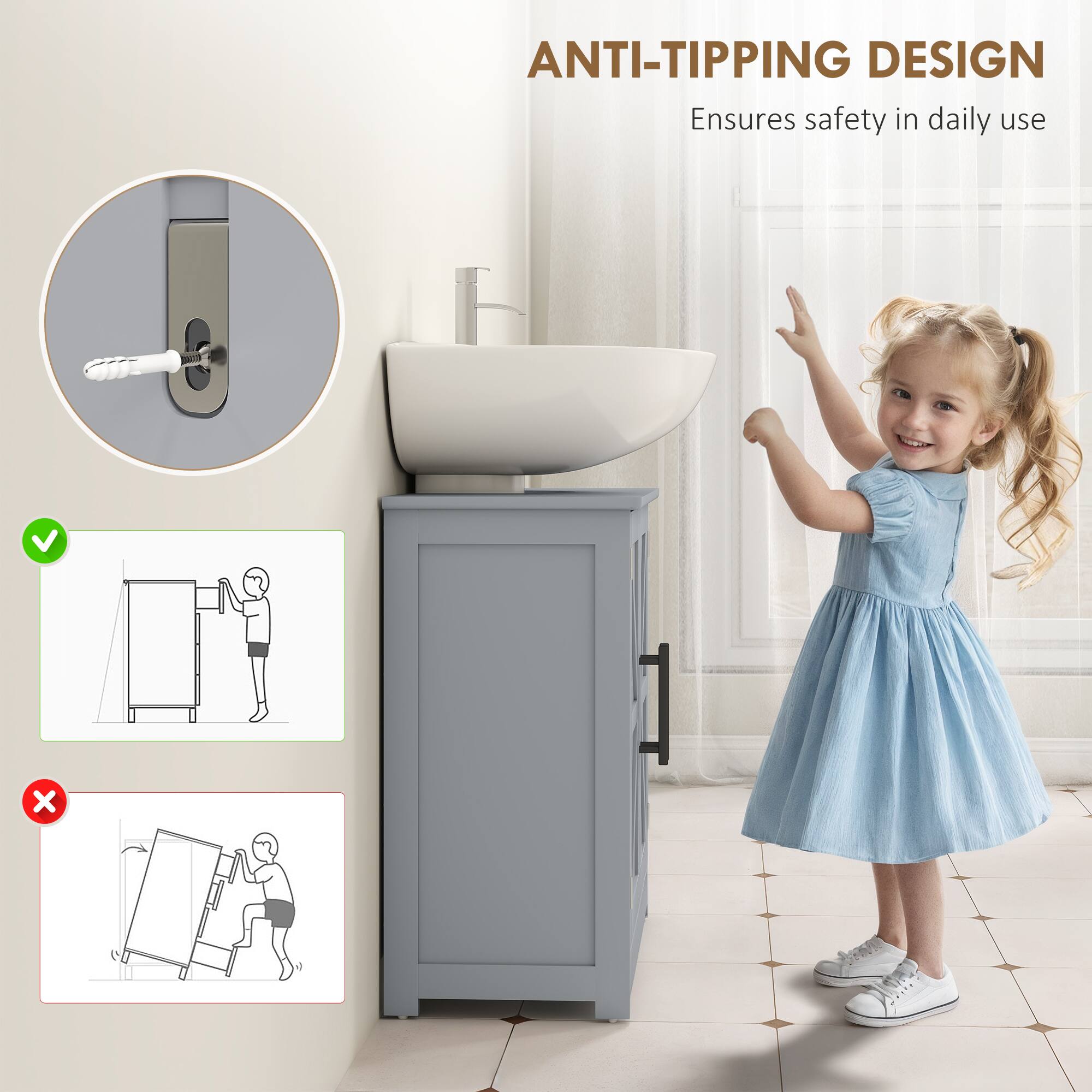 ANTI-TIPPING DESIGN  
Ensures safety in daily use