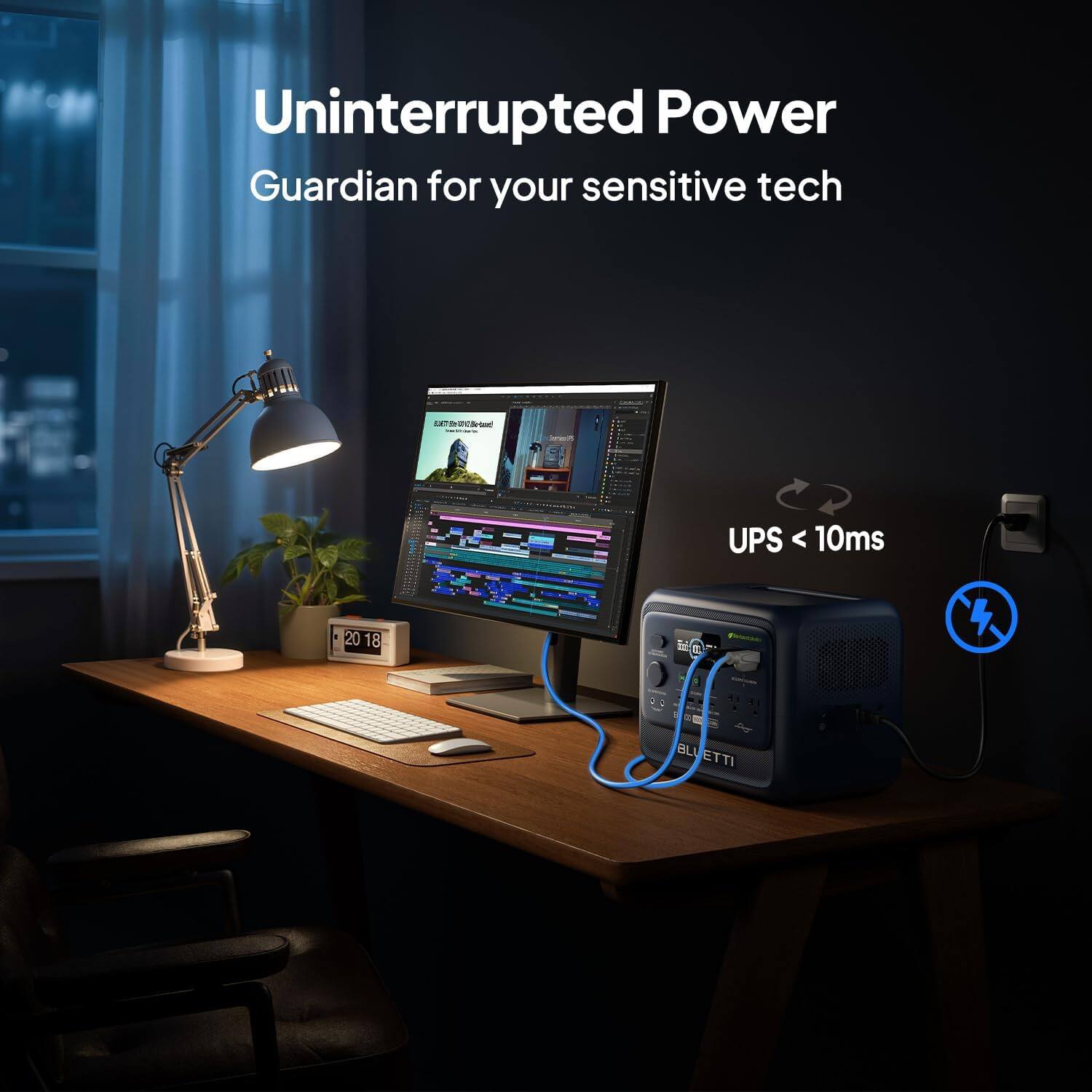 Uninterrupted Power Guardian for your sensitive tech

UPS < 10ms

2018

Firstas

BLUETTI BLU
