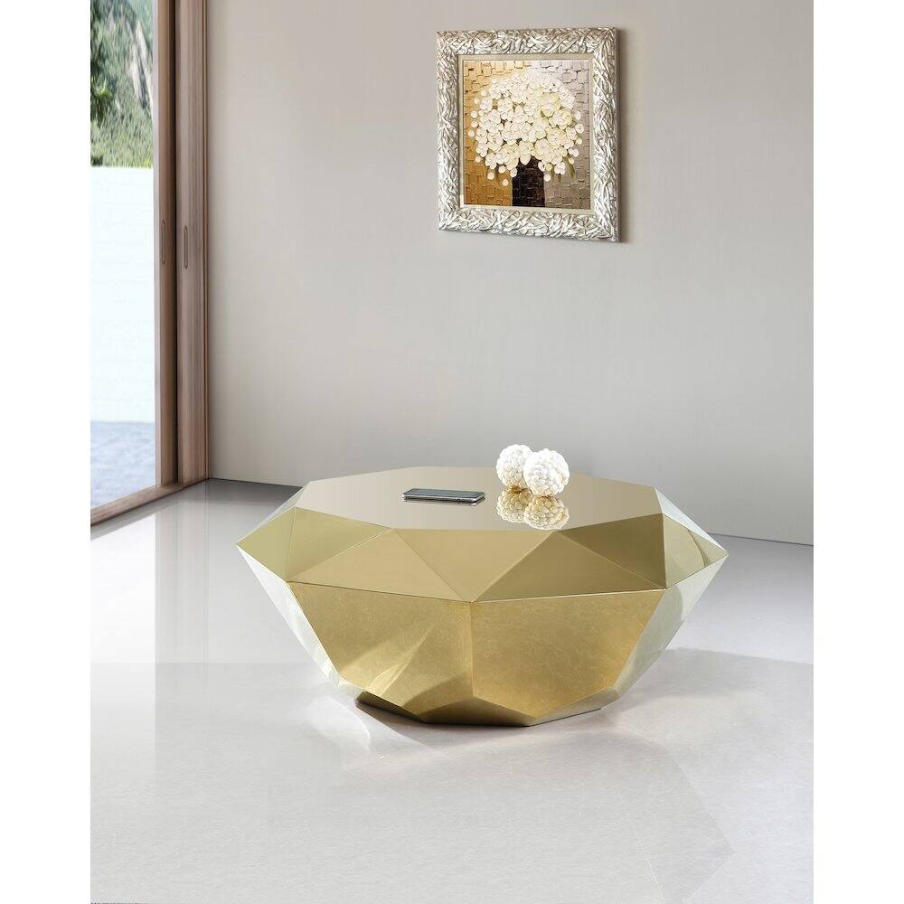 Alt View 1. Meridian Furniture - Gemma Gold Coffee Table - Gold.