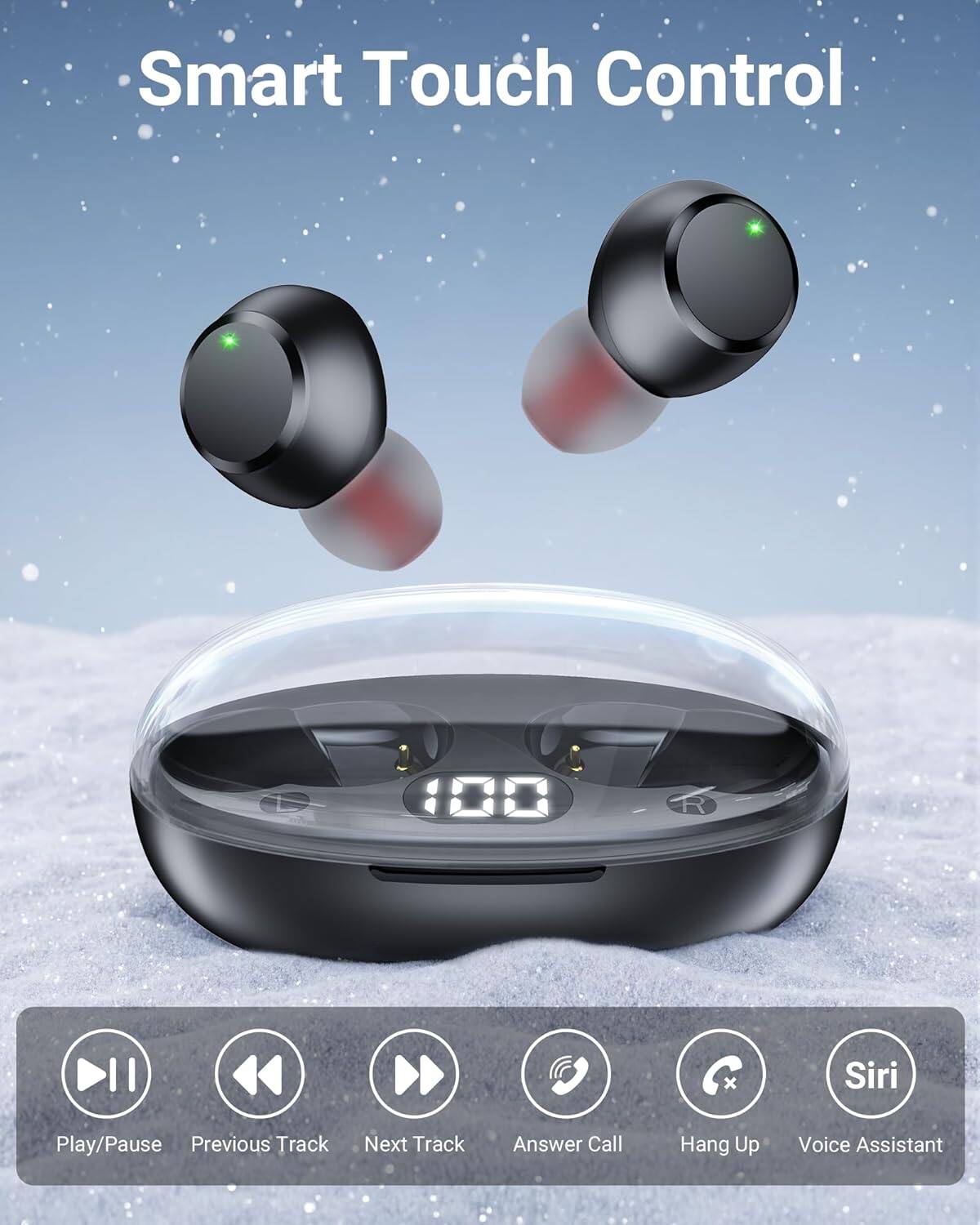 Smart Touch Control

- Play/Pause
- Previous Track
- Next Track
- Answer Call
- Hang Up
- Voice Assistant