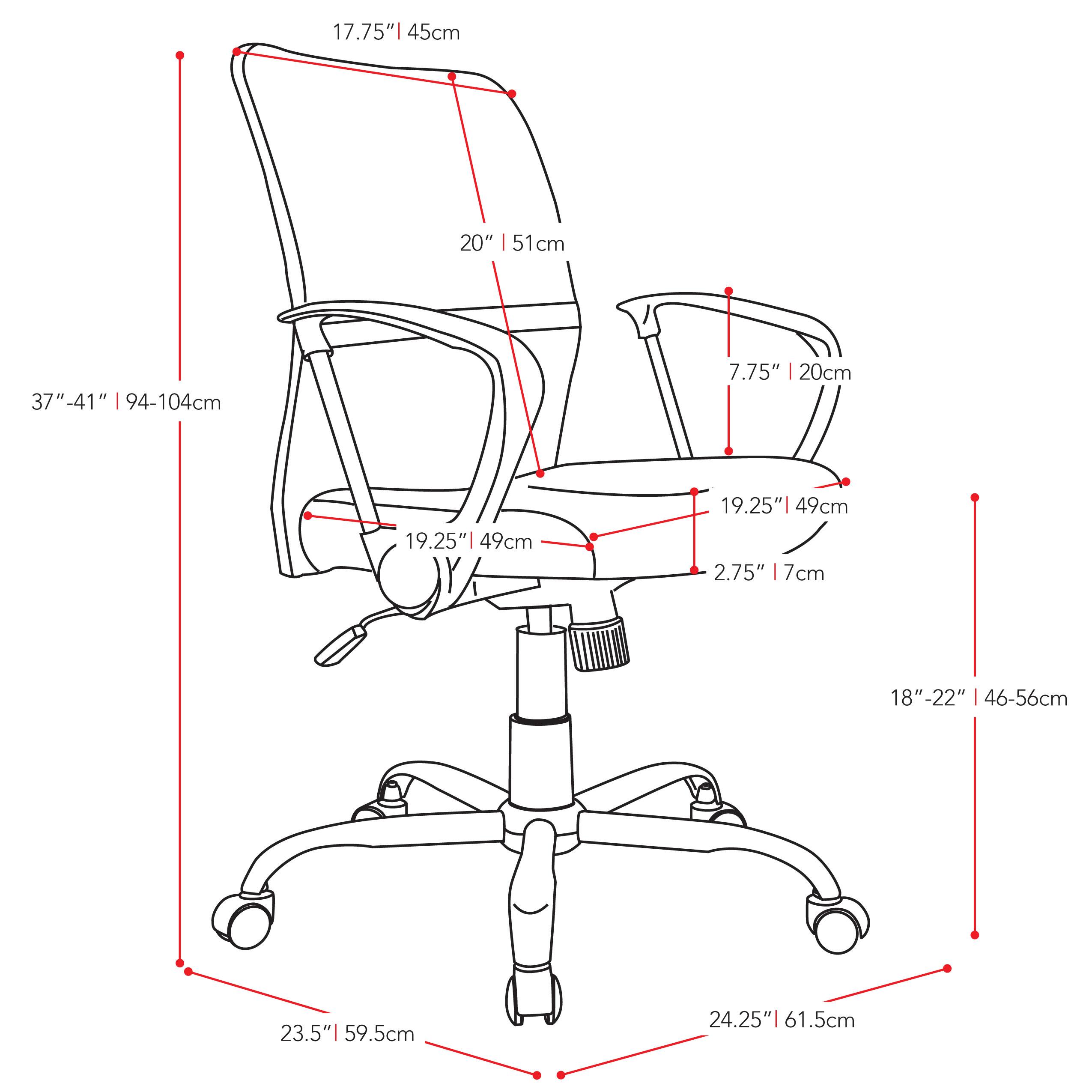 Alt View 11. CorLiving - WHL-709-C Office Chair with Contoured Black Mesh Back - Black.