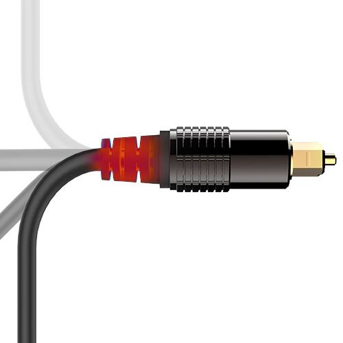 Alt View 6. FosPower - 24K Gold-Plated Toslink to Mini Toslink Cable - 6FT, S/PDIF Digital Optical Audio Cable, Fiber Core Optical Cable - Black.
