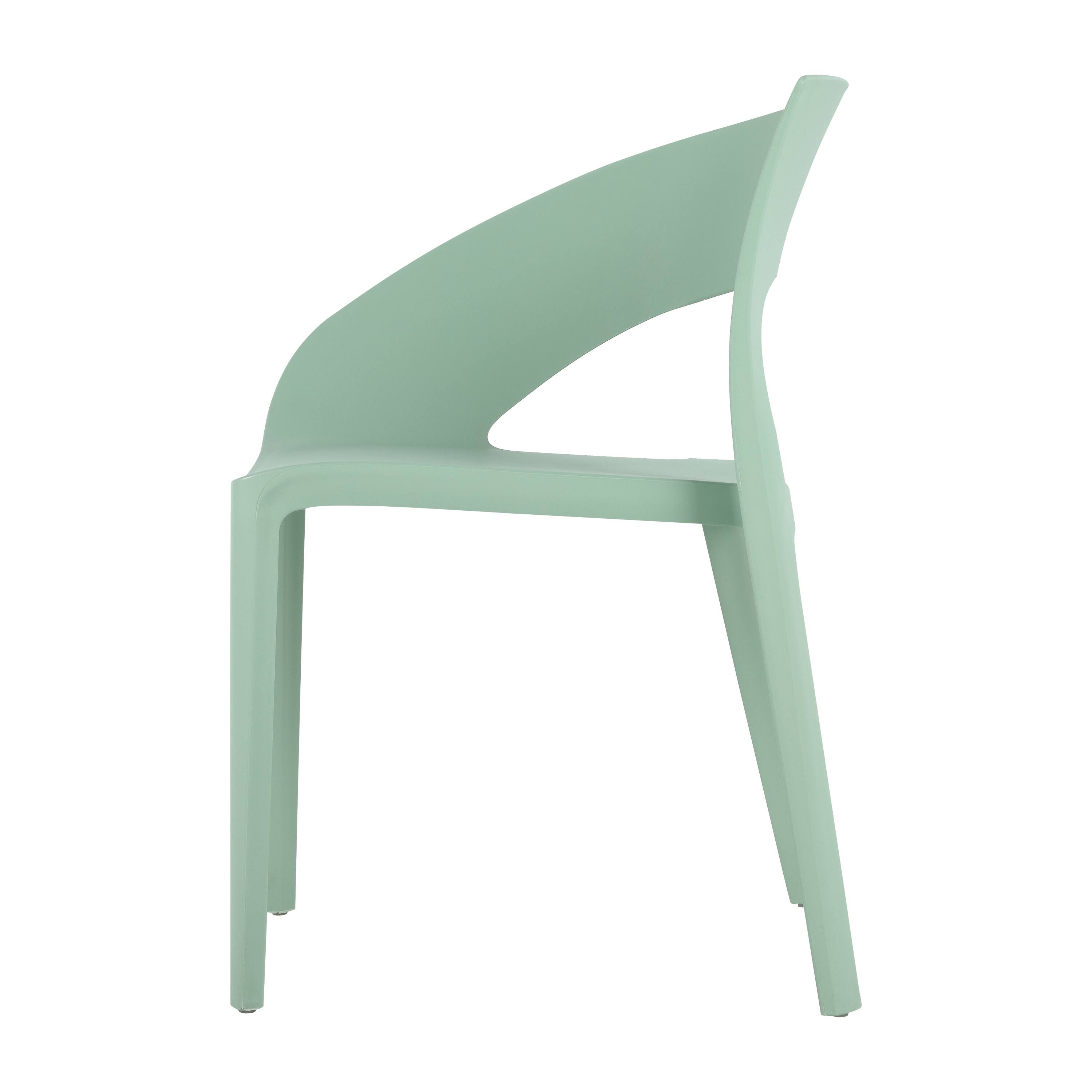Alt View 6. Mondawe - Set of 4 Polypropylene Single-Side Chair - Haze Green.