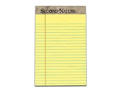 TOPS - Second Nature Notepads, 5" x 8", Narrow, 50 Sheets/Pad, 12 Pads/Pack (TOP 74840) - Canary
