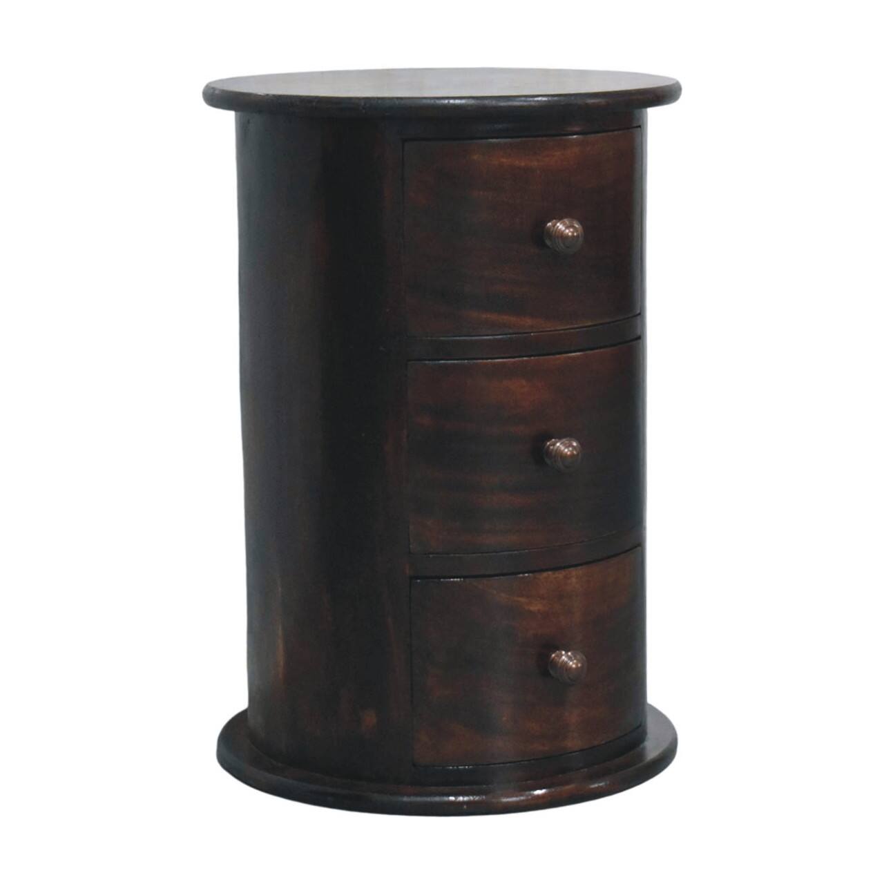 Back. Artisan Furniture - Artisan Furniture Solid Wood California Walnut Drum 3 Drawer Chest , Brown - Brown.