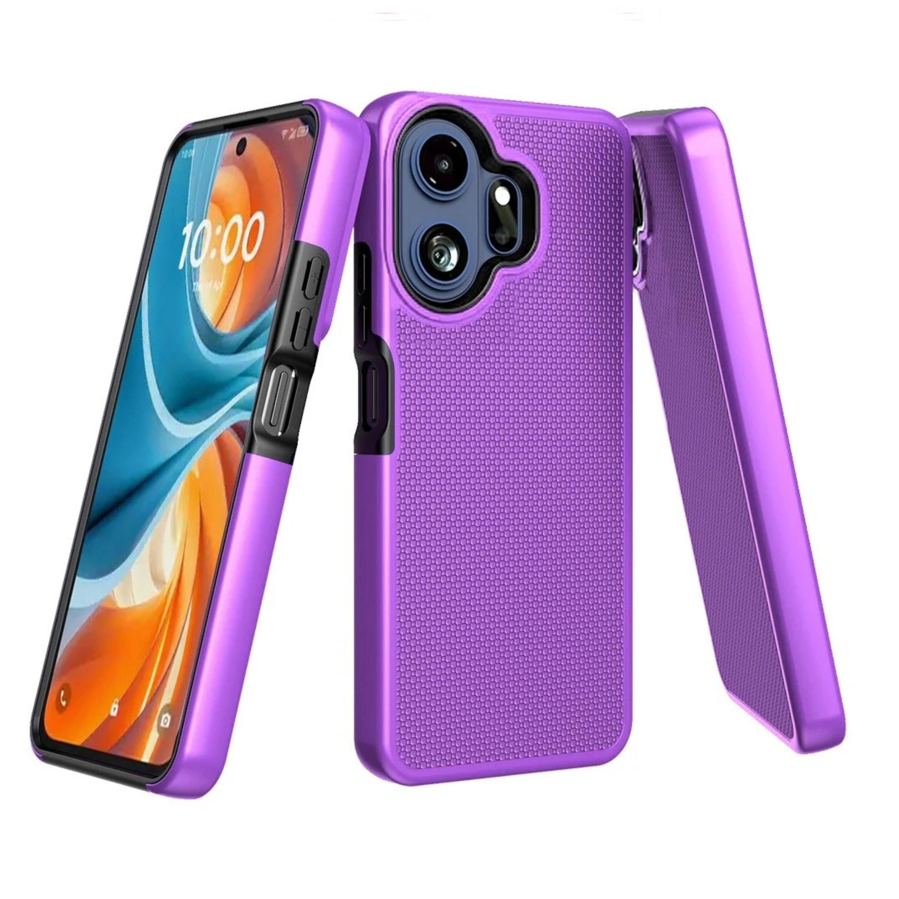 Kitcheniva Rugged Textured Hybrid Protective Phone Case With Tempered ...